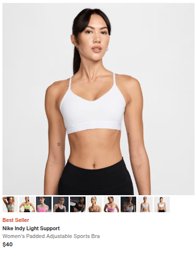 Nike Indy padded adjustable sports bra