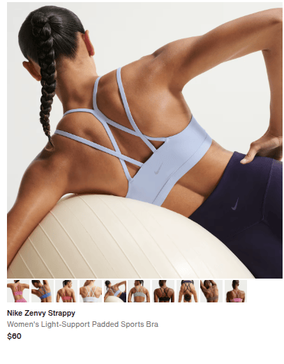 Nike Zenvy strappy sports bra