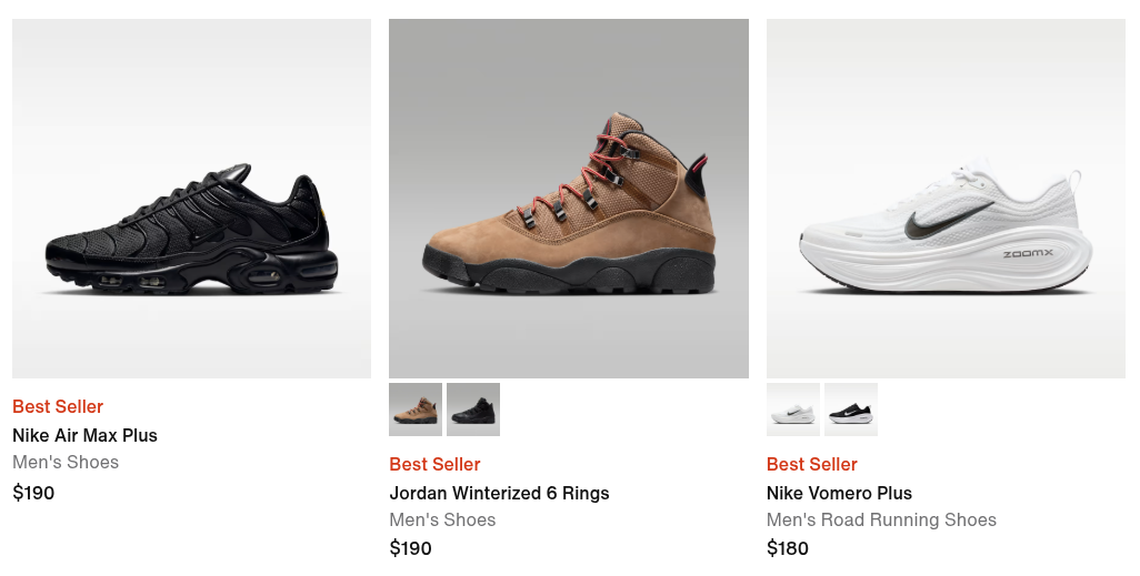 Nike men's best sellers