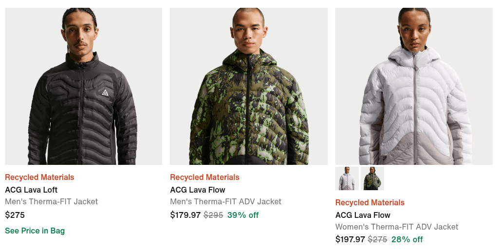 Nike spotlight collection jackets