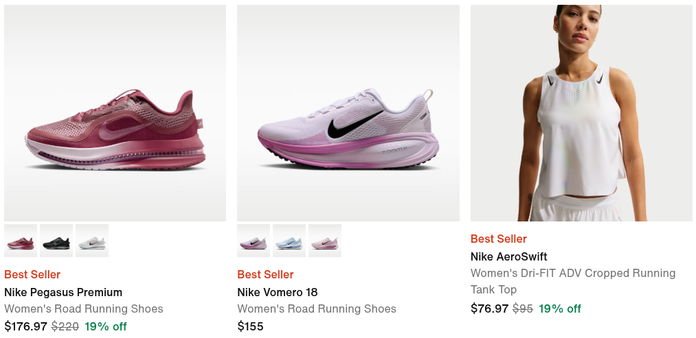 Nike women's featured styles