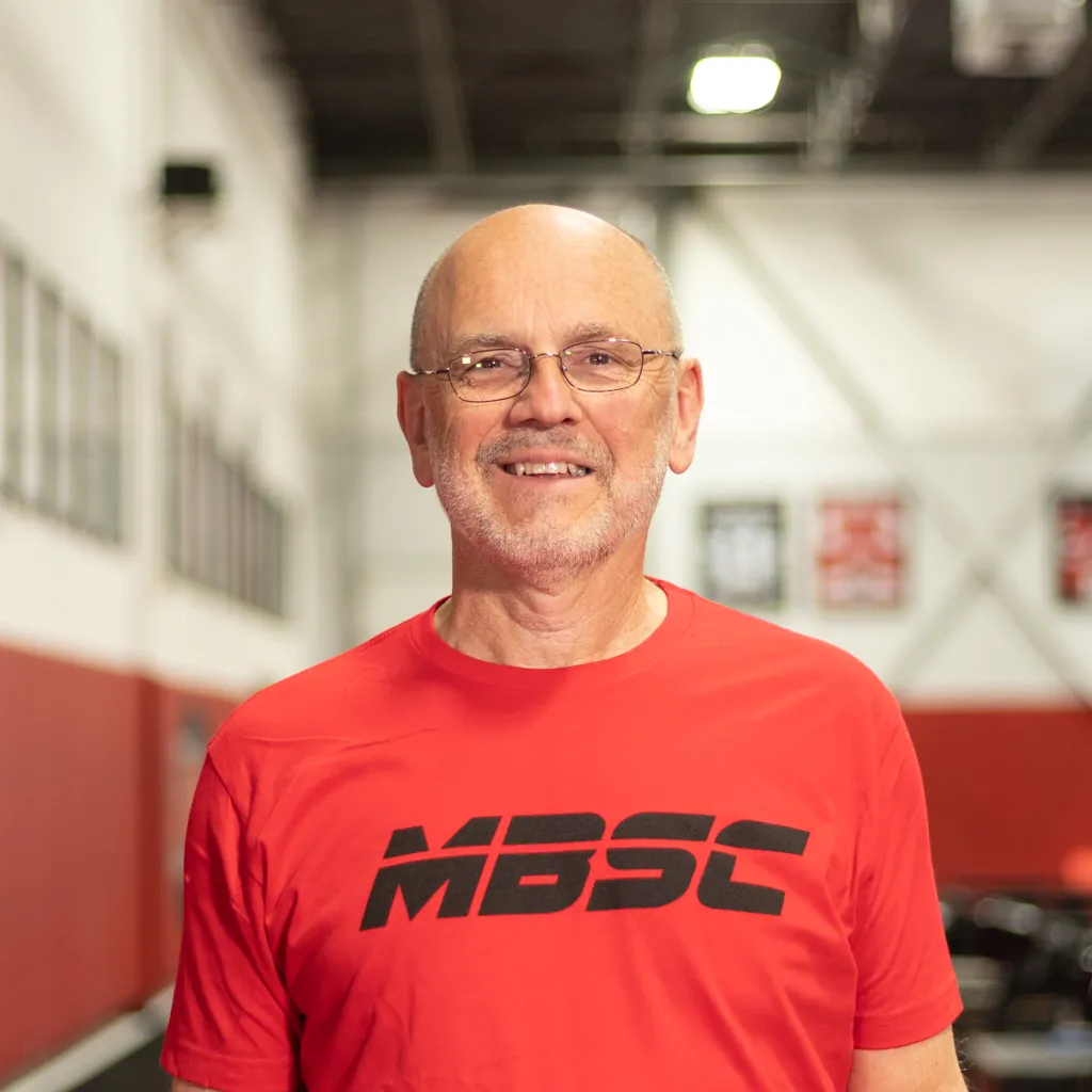 Mike Boyle portrait in MBSC training shirt