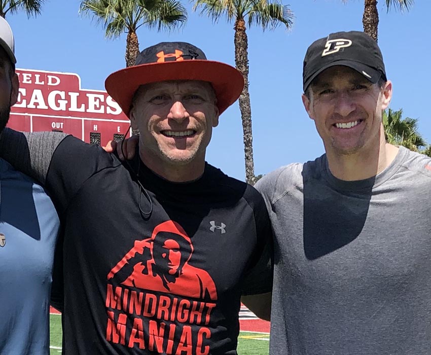 Todd Durkin with Drew Brees