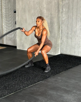 Serena Williams battle ropes workout