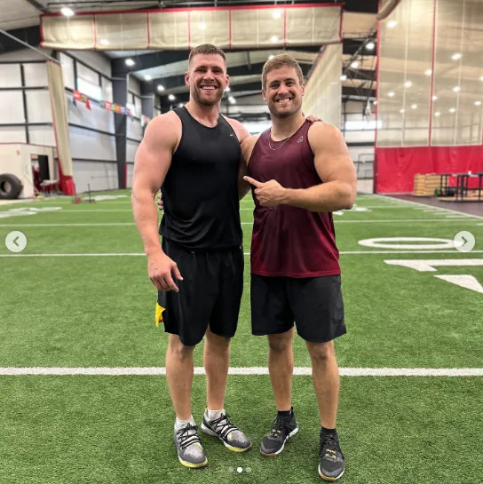 TJ and Derek Watt training together at NX Level